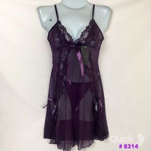 O.S. - NWT 2 pc Purple Sexy Babydoll Lingerie Set